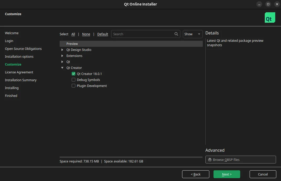 selecting-qt-creator-in-qt-online-installer